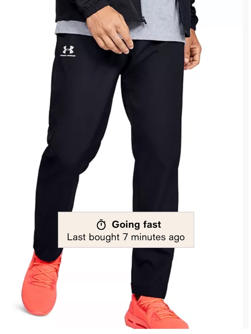 Under Armour Black Track Pants with White Logo